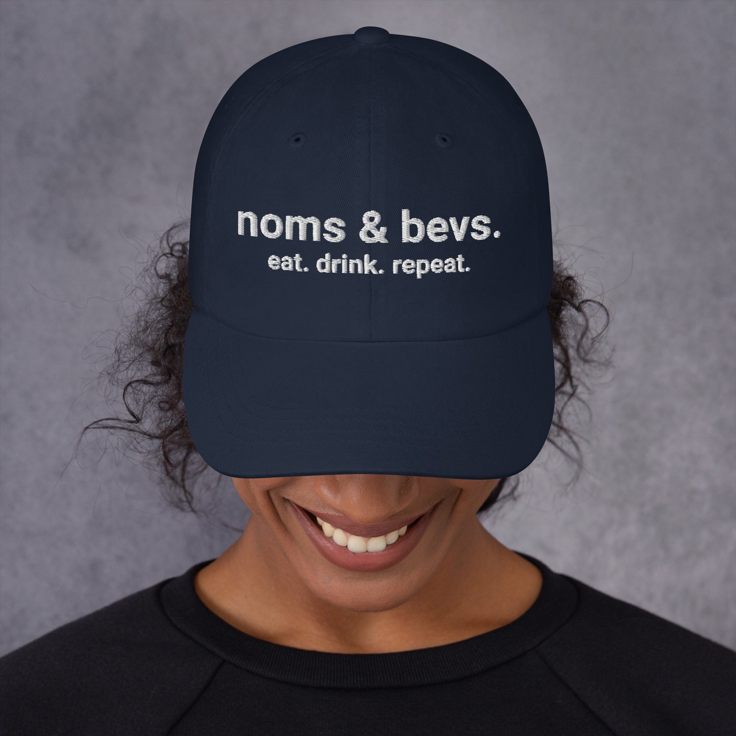 Navy blue Noms & Bevs hat