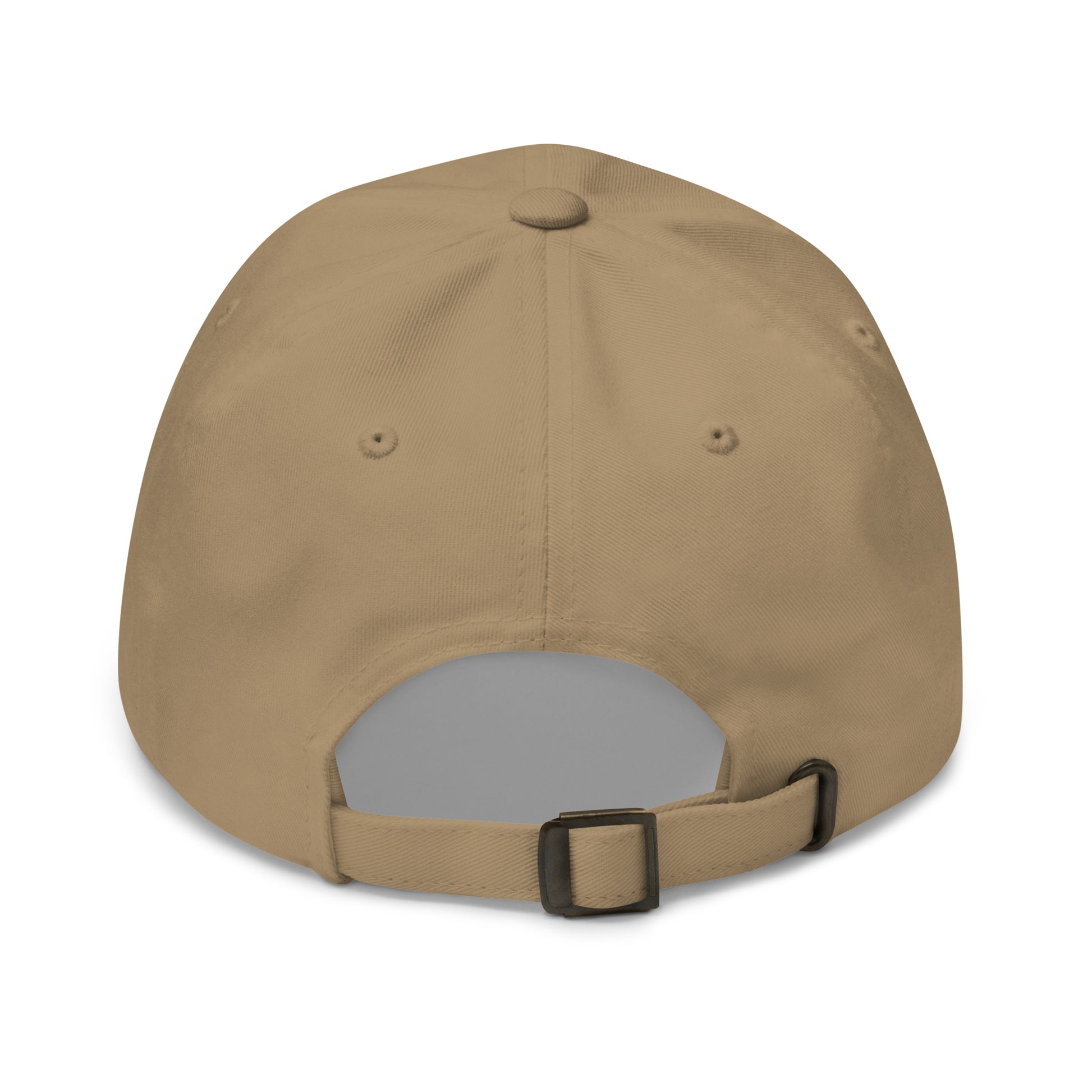 Noms & Bevs embroidered dad hat in Khaki, soft chino cotton twill