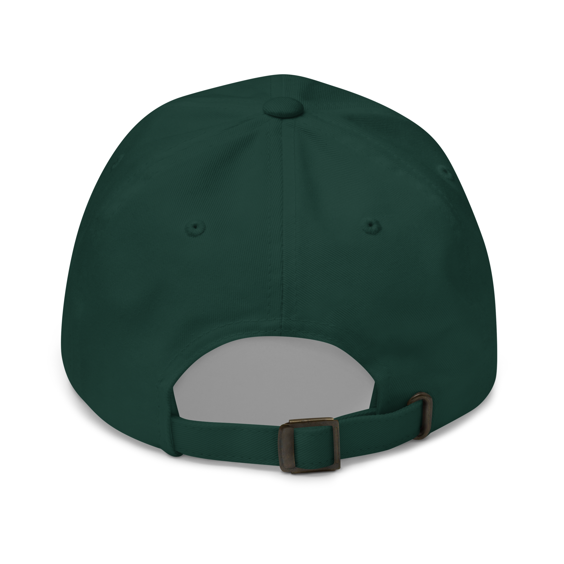Noms & Bevs embroidered spruce green dad hat in soft chino cotton twill